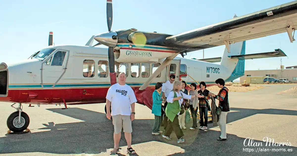 Alan Morris stood by plane for Monument Valley flight.